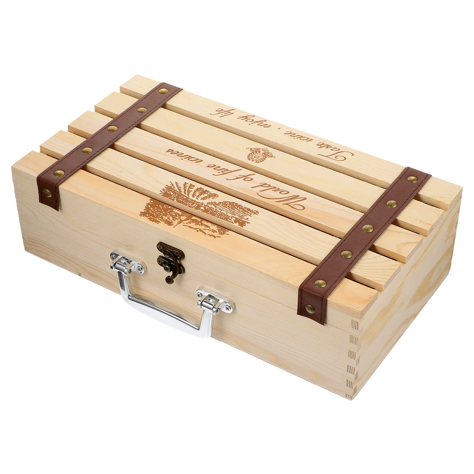 

Vintage Decor Solid Wood Box Party Supplies Storage Organizer Red Holder Bracket Decorative Case Bottle Retro for Gifts