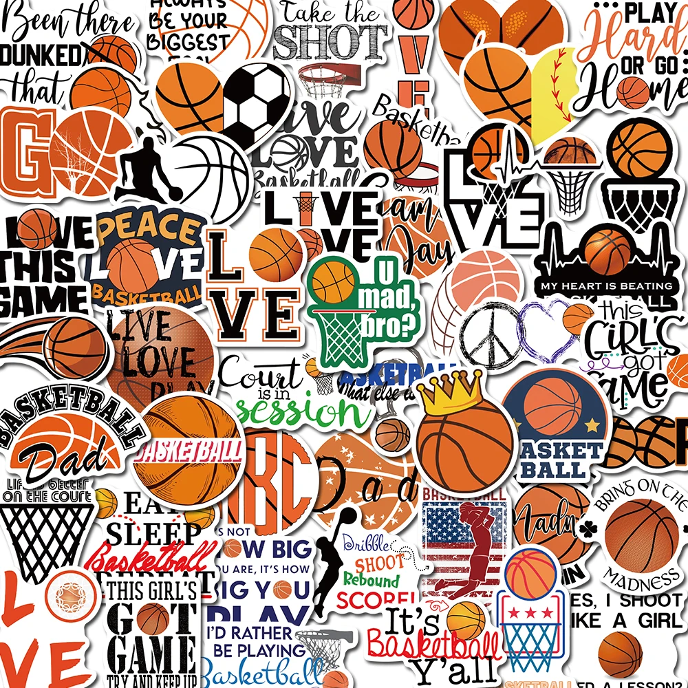 50PCS Basketball Sports Stickers Suitable For Luggage Motorcycle Diary Laptop DIY Classic Toy Phone Decals Graffiti Sticker