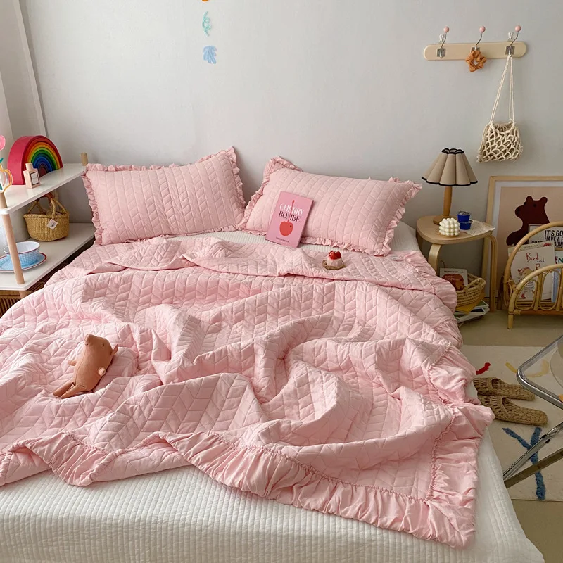 

Корейское воздухопроницаемое одеяло с оборками, летние элегантные плиссированные королевские одеяла, двойные воздухопроницаемые одеяла, комплекты постельного белья