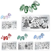 1PC Christmas Series Nail Stamping Plate Summer Christmas Tree Snowman Stamp Template Nail Art Printing Stencils Tools 1