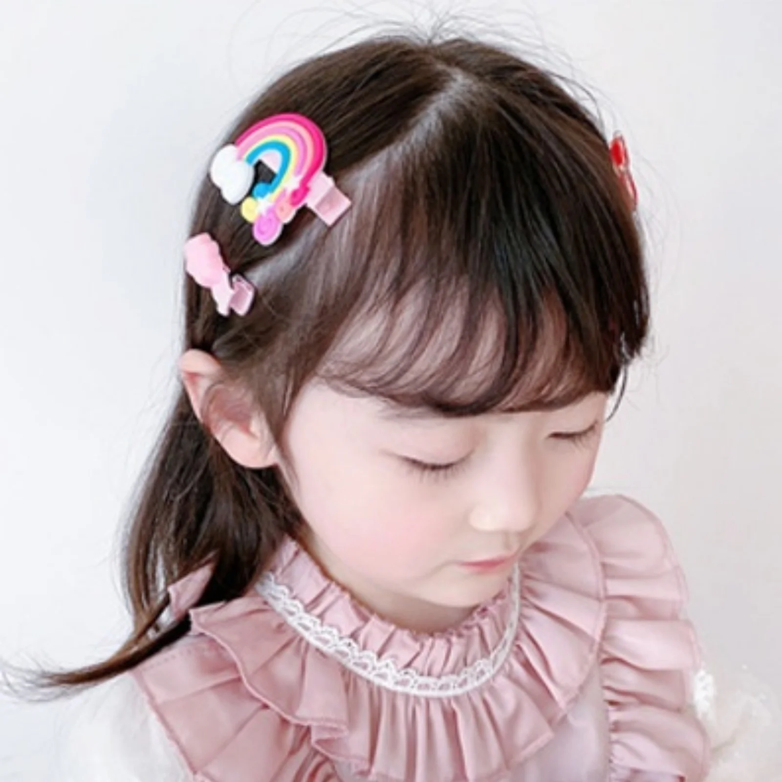 10PCS/Set New Girls Cute Cartoon Unicorn Hair Clips Kids Lovely Hairpins Ice Cream Headband Barrettes Fashion Hair Accessories