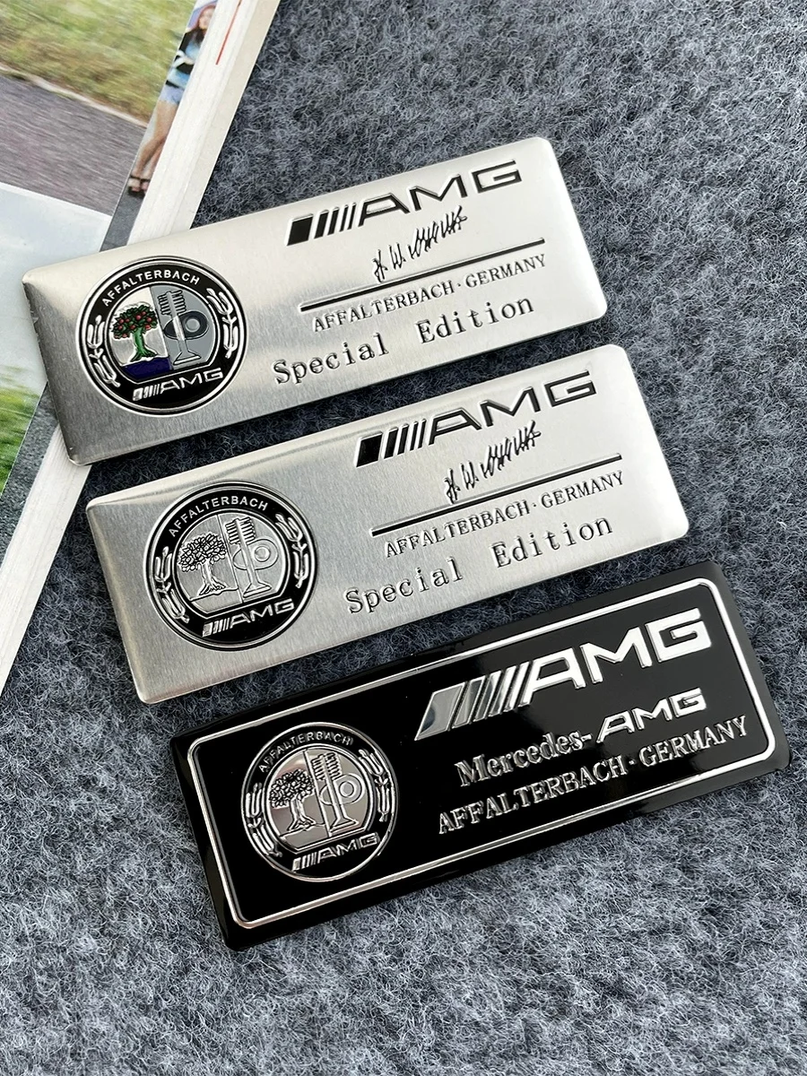 1Pcs 3D Metal Stickers Car Body Trunk Decal For Mercedes Benz AMG
