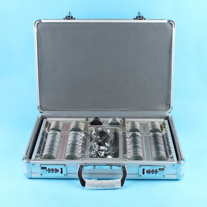 104 Trial lens set Optical trial lens case Metal rim Aluminium case + Free trial frame