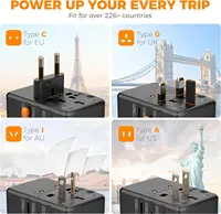 TESSAN 65W GaN International Plug Travel Adapter with USB Type C 140/100/35W Worldwide Universal Power Adapter EU/UK/US/AUS Plug - Image 5