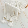 Knitted Baby Blanket with Tassels Newborn Photography Props Knit Throw Fringe Soft Blanket for Baby Accessories Newborn Backdrop 1