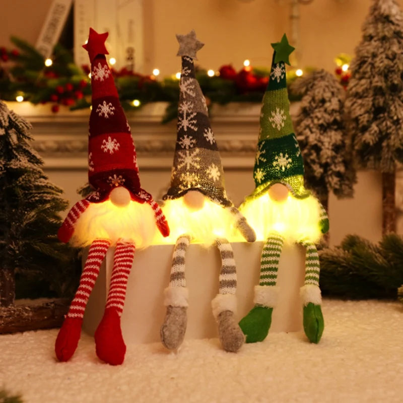 

Glowing Gnome Christmas Decor Faceless Doll Night Light Home Navidad Natal Fabric 35Cm 2024 New Year Children X-Mas Gifts