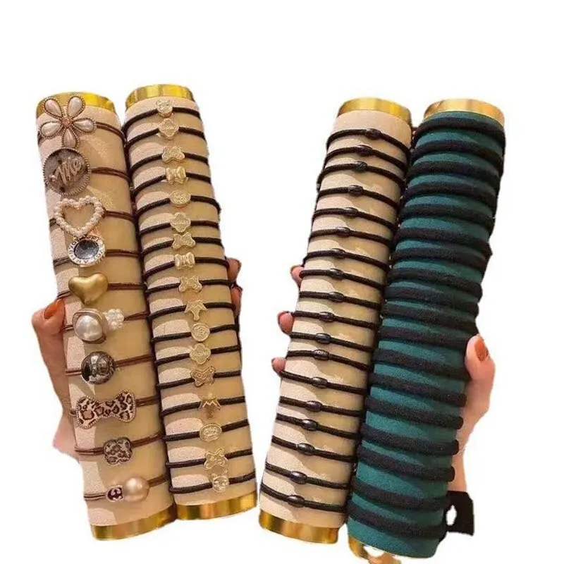 Hair Band 60 PCS Simple Dark Color High Elasticity Leather Headband Accessory