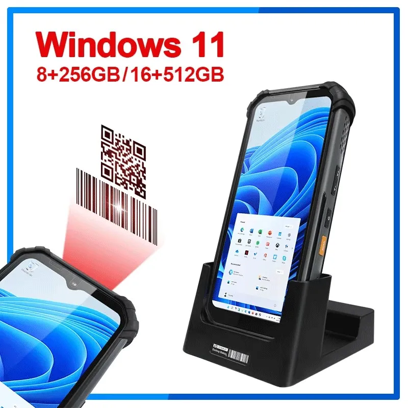 바코드 스캔을 위한 4G 네트워크 휴대용 단말기를 갖춘 Windows 11 산업용 PDA 6.5인치 견고한 태블릿 PC