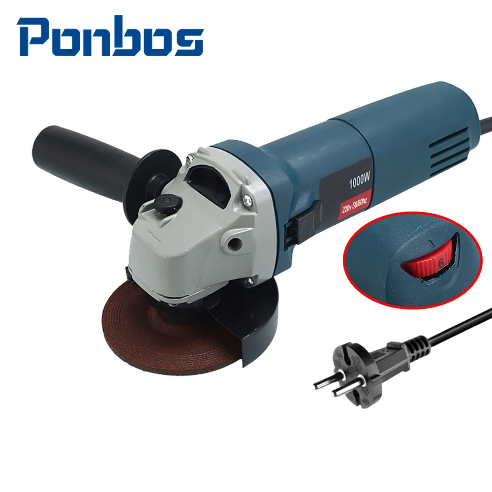 1000W Electric Angle Grinder 220V 100mm 125mm Corded Grinder 6 Speed Electric Adjustable Polishing Cutting Grinding Power Tools rotary power corded replacement variable speed on off switch for bosch dremel 3000 200 electric drill rotary tools