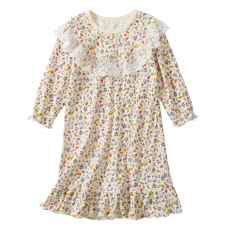 تسليم جديد ملابس الأطفال طفل الخريف الربيع طويلة الأكمام بيجامة فستان النوم ملابس المنزل 110-170 الطلاب الفراولة القطن