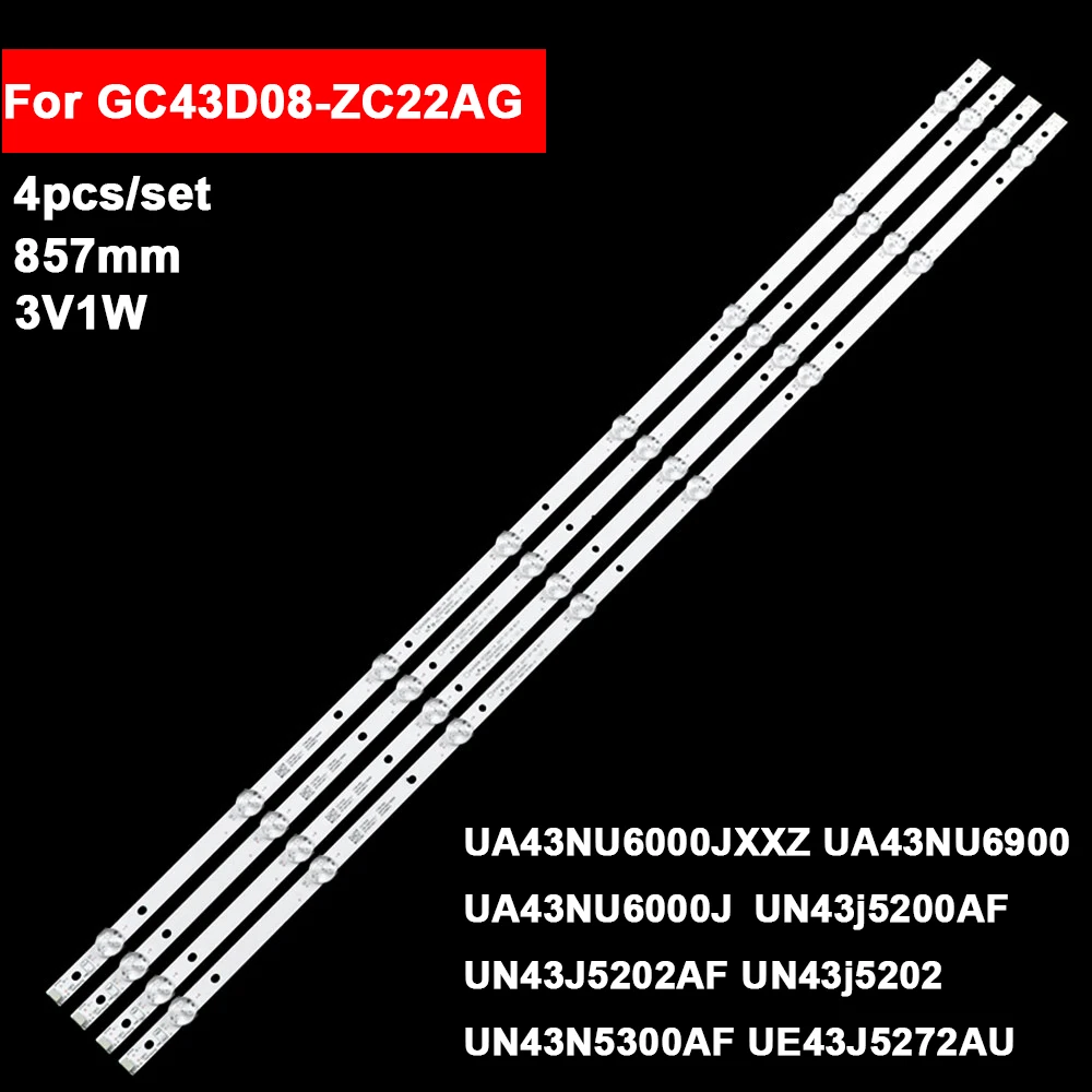 840mm 3V Led Backlight Strips For GC43D08-ZC22AG UA43NU6000JXXZ UA43NU6900 UA43NU6000J 430043 UN43j5200AF UN43J5202AF UN43j5202 for ue43j5272au boei430wu1 hv430fhd nla ue43j5202 un43j5202afxza gc43d08 zc22ag 14 303gc430044 303gc430043