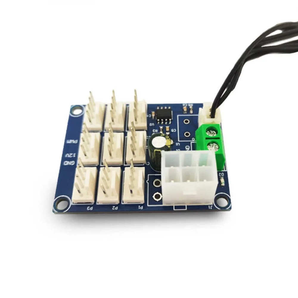 DC12V 9-Way PWM Speed Controller NTC Temperature Control Speed Moudle for PC CPU Cooler Fan Board Multi-channel Governor