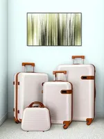 Ensemble de bagages 4 pièces valise à coque rigide roues Spinner boîtier de chariot pour voyage 3
