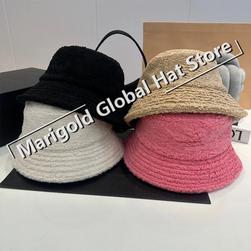 

Winter Fashion Berber Fleece Bucket Hat Women's Warm Leisure Fisherman's Hat Warm Fleece Outdoor Sunshade Hat YF1196