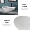 Large Oval Ceramic Vessel Sink with Pop Up Drain Bathroom Above Counter Sink White Nordic Style Easy Install High-Temperature 6