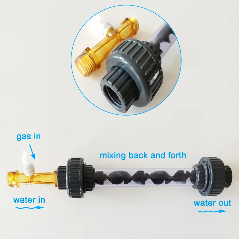 PVDF Venturi Injector With Built-in anti back flow device to Mix Ozone with Water venturi injector