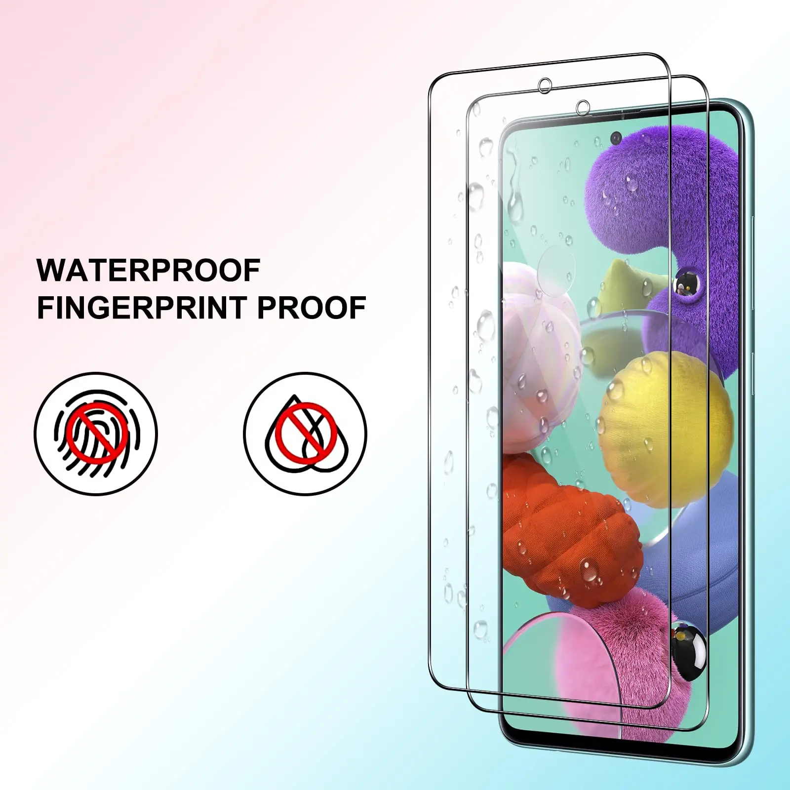 واقي من الزجاج المقسى لسامسونج غالاكسي A51 ، ، الم...