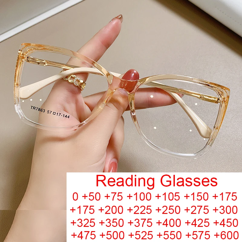 Vintage Oversized Anti Blue Light Reading Glasses Retro Brand Big