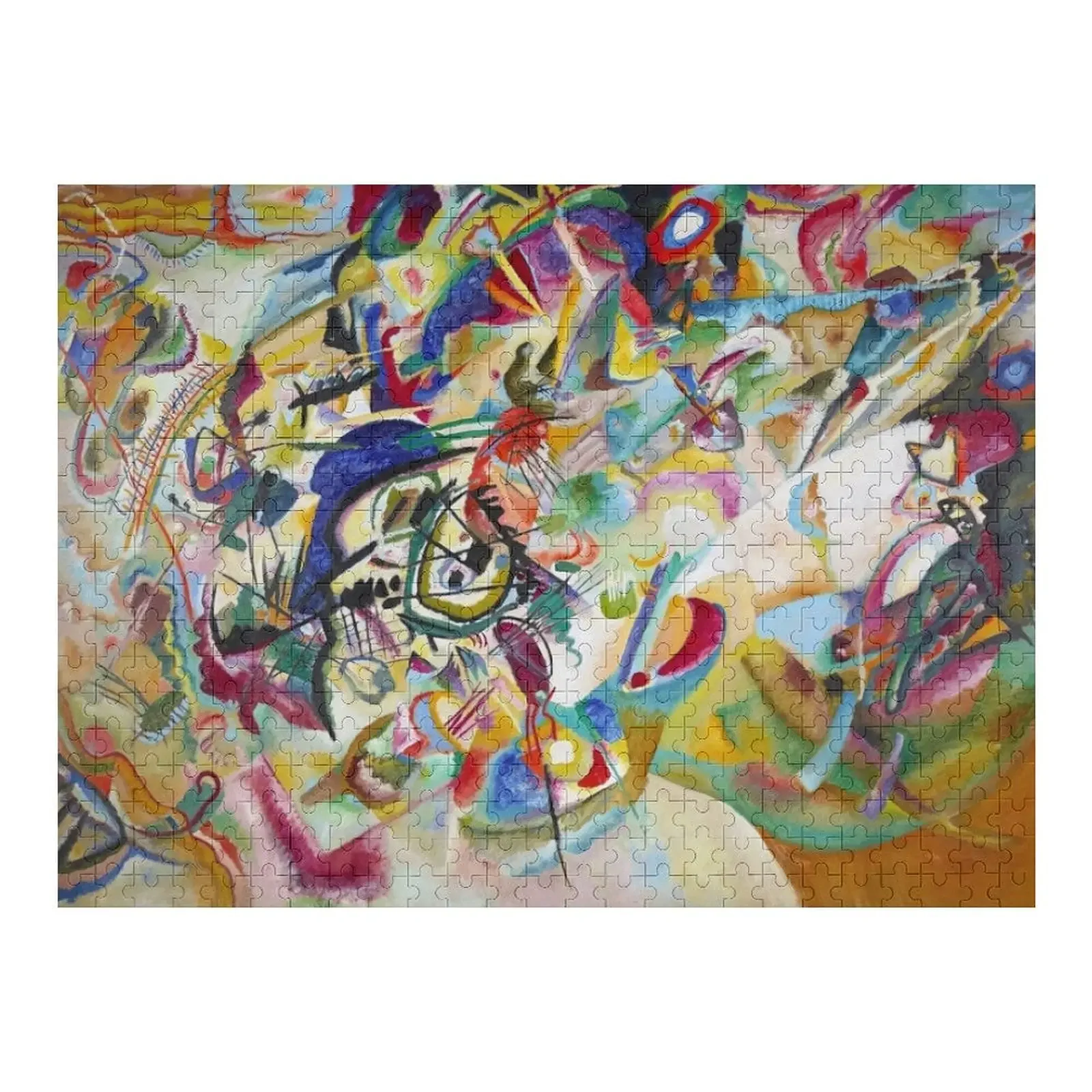 Wassily Kandinsky - Composition VII (1913) Jigsaw Puzzle Wooden Animal Scale Motors Name Wooden Toy Puzzle kandinsky