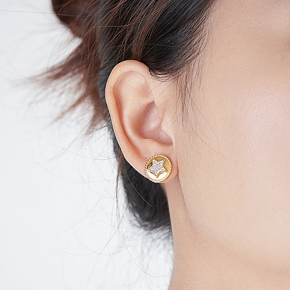 ENFASHION Aretes De Mujer Mud Zircon Series Stud Earrings For Women 18K Plated Gold In Earings Fashion Jewelry 1452 1453 1454