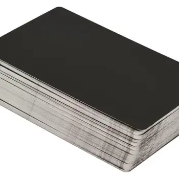 레이저 조각용 광택 마감 블랙 금속 알루미늄 명함, 두께 0.4mm