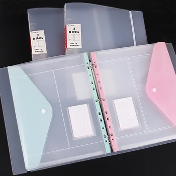 Busta Portadocumenti in Plastica a 11 Fori, Trasparente, con 3 Fori + 6 Tasche, per Ufficio e Scuola