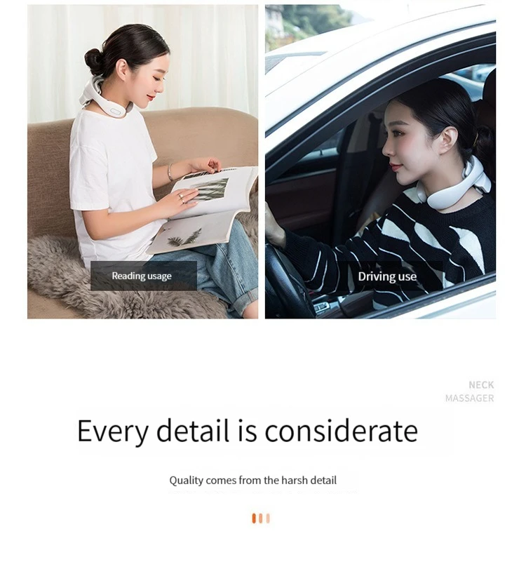 Neck Massage Intelligent Charging Heating Hot Pressing Magnetic Pulse Fashion Multi User Usage Portable Pulse Neck Massager 22