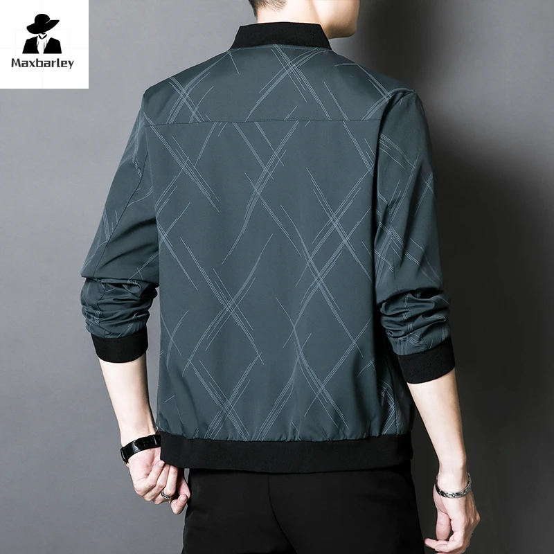 【新品・未開封】FASHIRU stand collar spring coat Spring Jacket Men's Korean-style Fashionable Printed