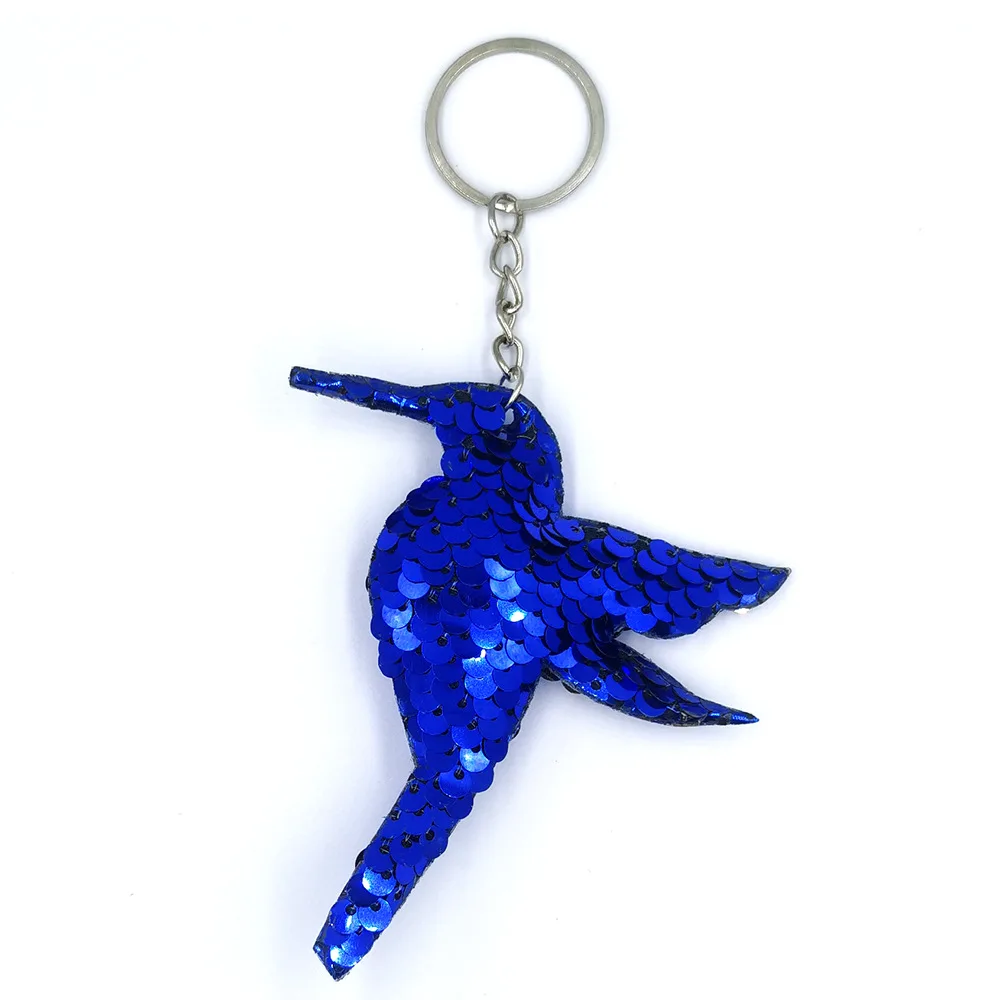 1pcs Glossy Hummingbird Keychains Fish Scales Sequins Women's