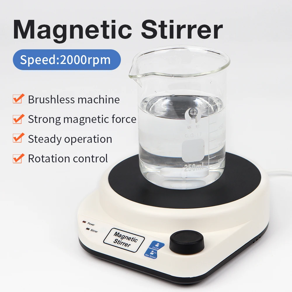 Lab Mini Magnetic Stirrer Laboratory Magnetic Mixer With Stir Bar 3000ml 5000ml Liquid Mixer EU Plug Portable Stirrer Plate magnetic stirrer