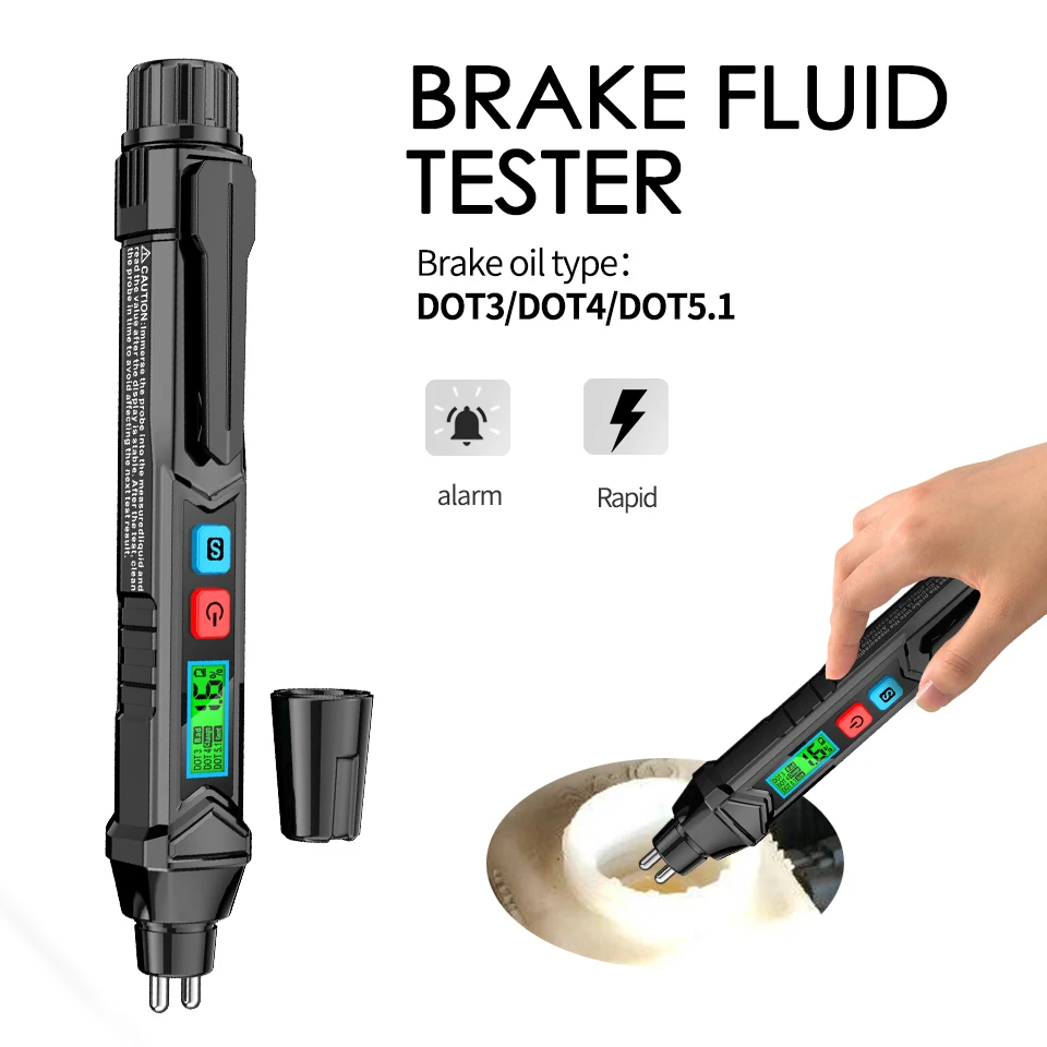 

Aicevoos Digital Brake Fluid Tester Auto Car Brake Liquid Detector for DOT3/DOT4/DOT5.1 Accurate Brake Oil Testing Pen