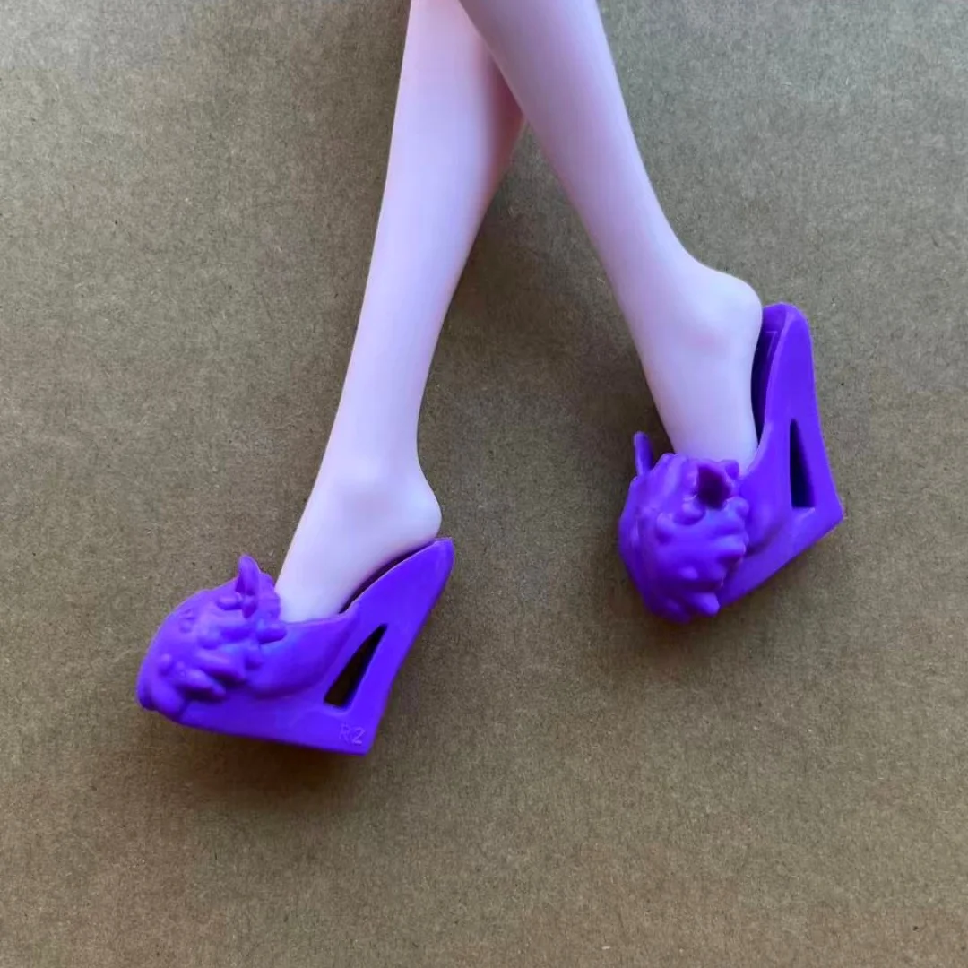 1/6 Scale Monster Doll Shoes Sandals DIY Dressing Accessories Set - Purple Blue Red Green Colors for Doll Decorations