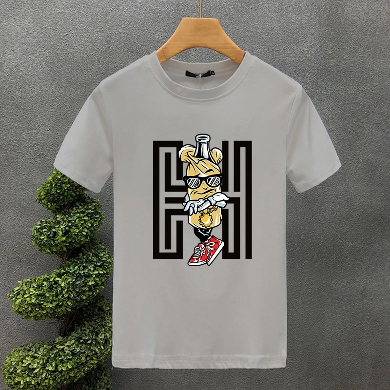 2024. gada jaunais pavasara vasaras personības T-krekls vīriešiem ar banānu apdruku, čūskas matiem, grieķu mitoloģijas krekls, vīrietis T krekls, sieviete_voghion.com