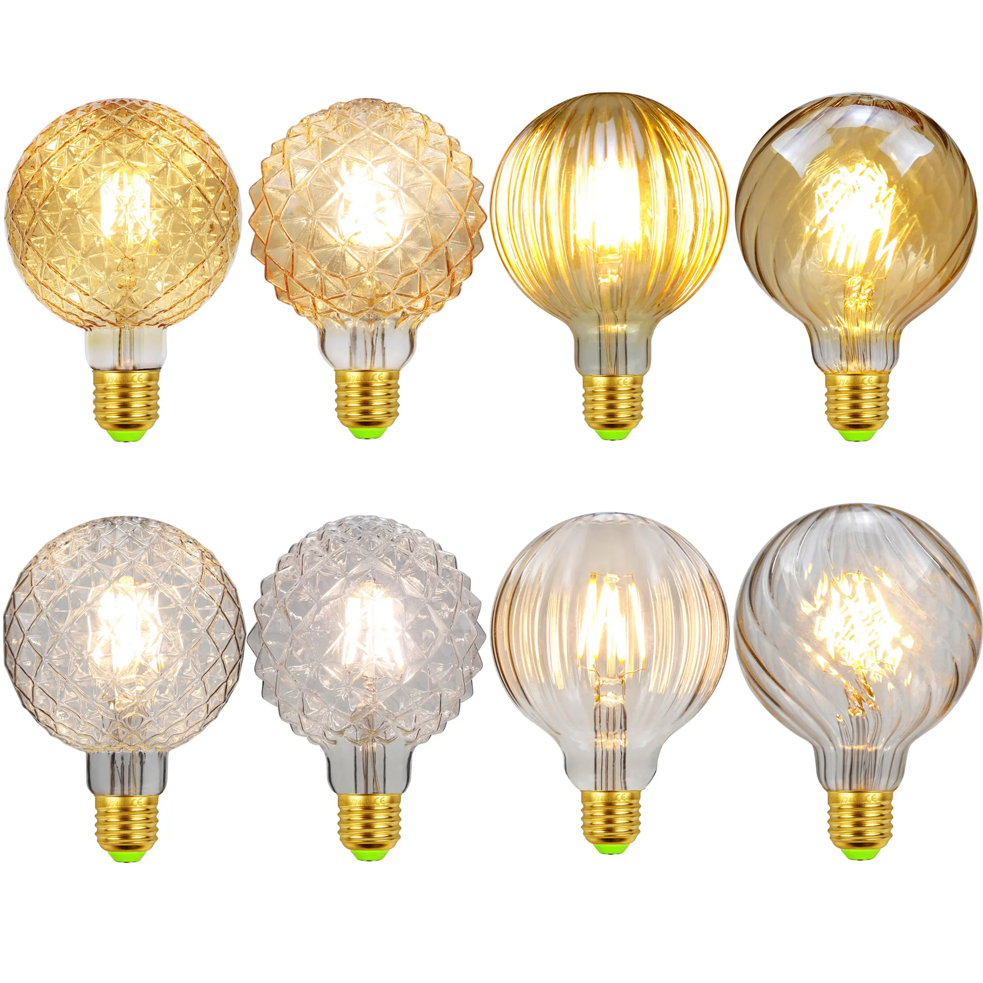 Tianfan Vintage Led Bulb G125 Special Shaped Stone 2000Kelvin 4W Dimmable 220-240V E27 Decorative Edison Bulb