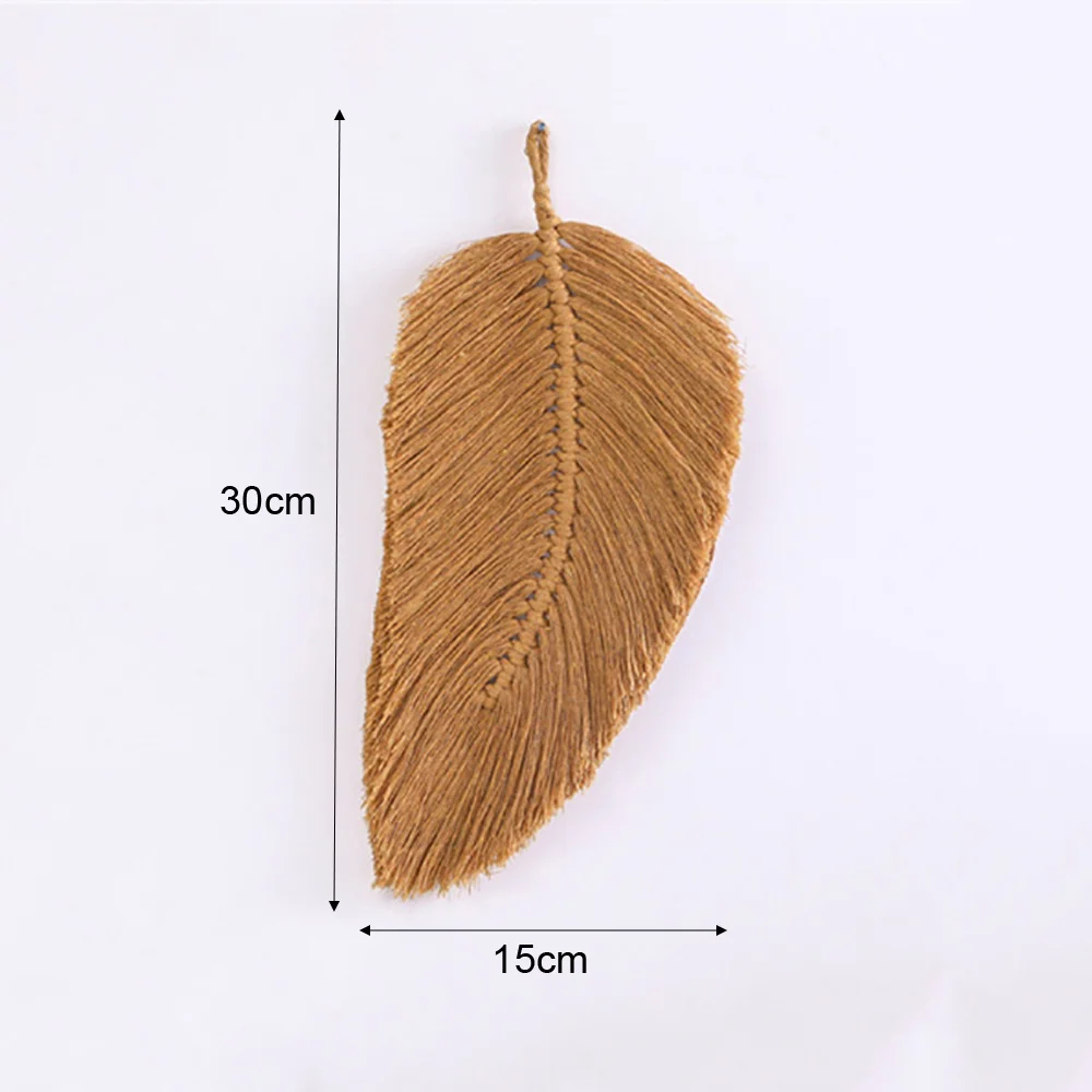 Chic Colorful Macrame Wall Hanging Hand-woven Tapestry Leaf Feathered Bohemian Style Boho Decor For Home Kids Room Decoration