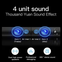 Altavoces de ordenador con Bluetooth desmontable, barra de altavoz con sonido envolvente, Subwoofer para ordenador, PC, portátil, reproductor de música Dual con cable USB - Imagen 6