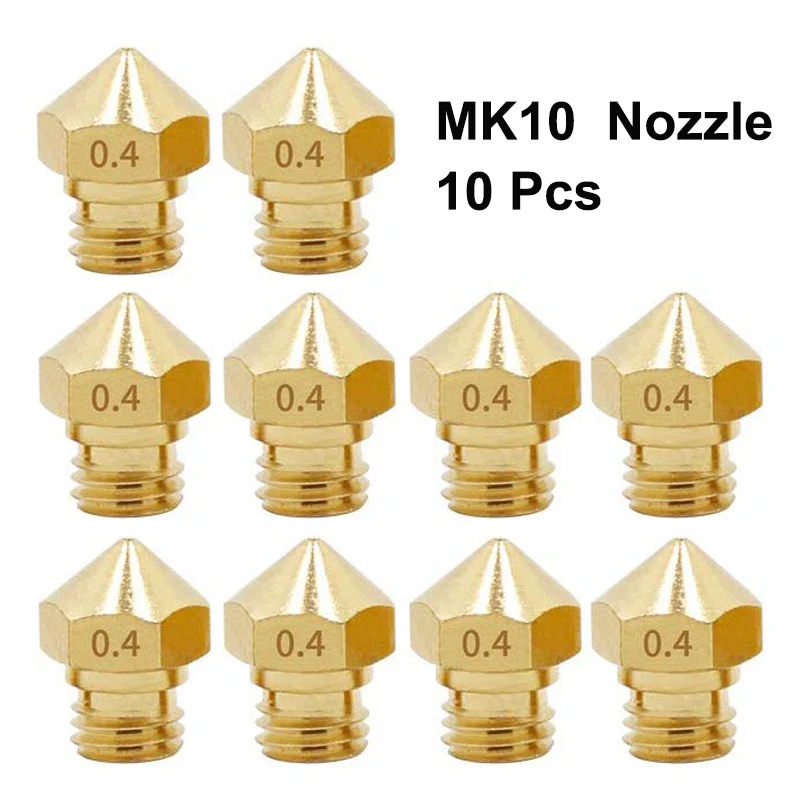 10 Pcs MK10 M7 압출기 노즐 3D 프린터 노즐 0.2/0.3/0.4/0.5/0.6/0..