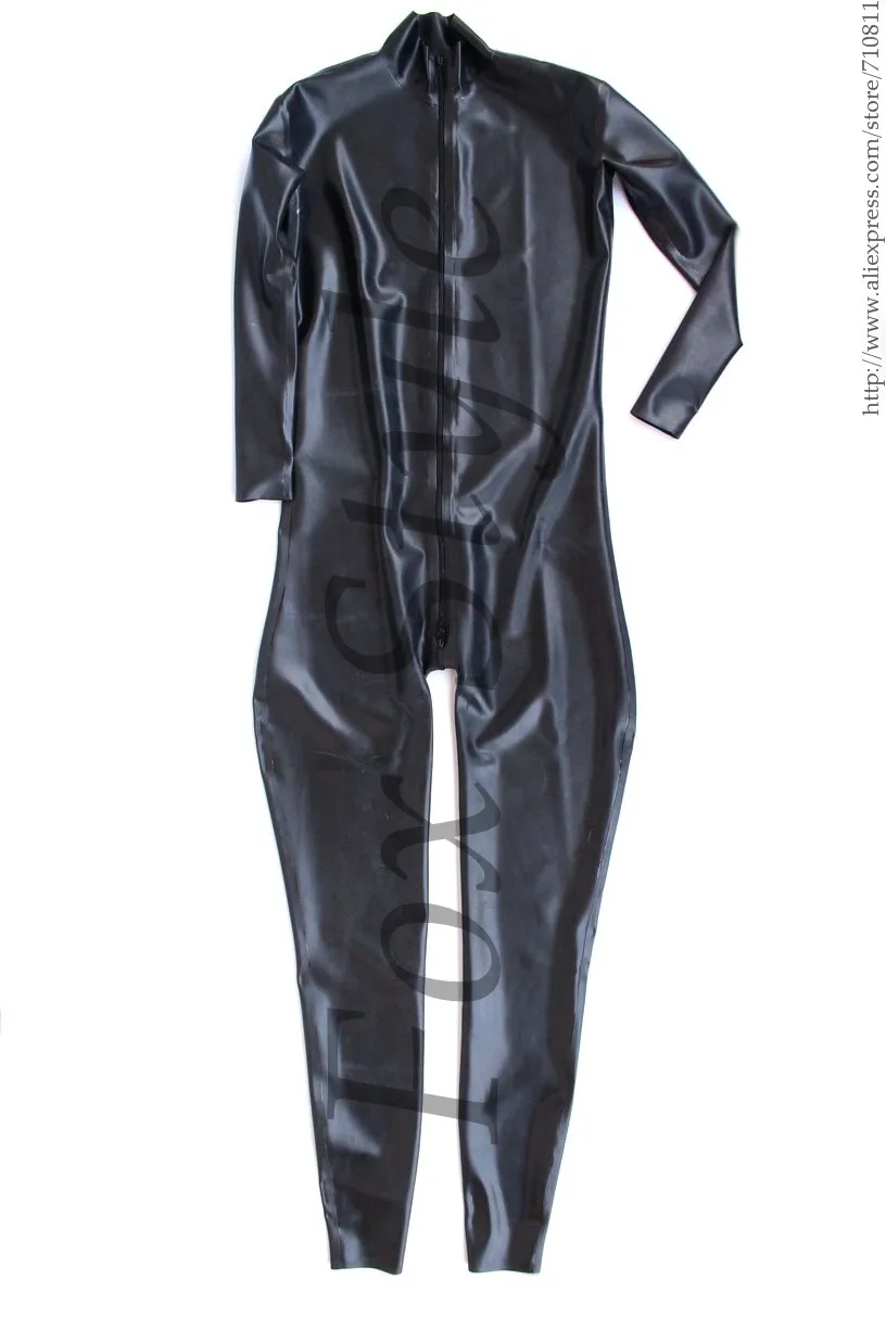 0.6mm Latex Full Cover Heavy Men's Catsuit For Adult With Front Zip To Ass FOX STYLE