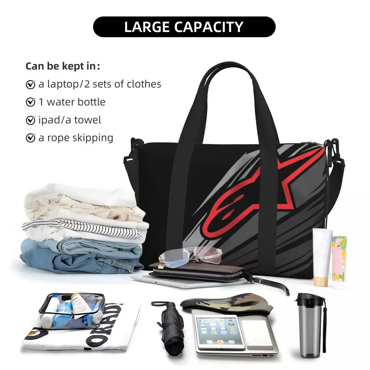 Motocross Enduro Cross Tote Bag for Women Big Capacity Gym Beach Travel Bags