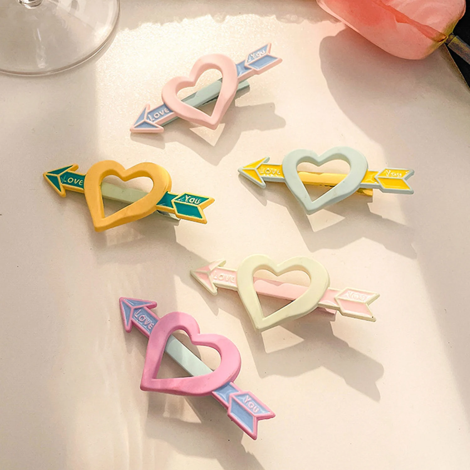 

1Pc Sweet Cute Love Of Arrow Through The Heart Hairpin Trendy Hair Clips For Women Girls Barrette Headwear Kids Hair Accessories