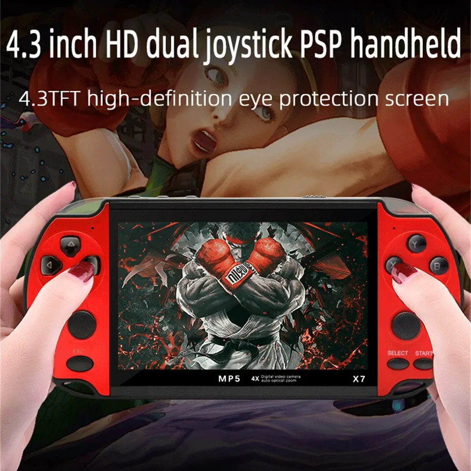X7HandheldGameConsole43inchTFTHDScreenPortableRetroGame