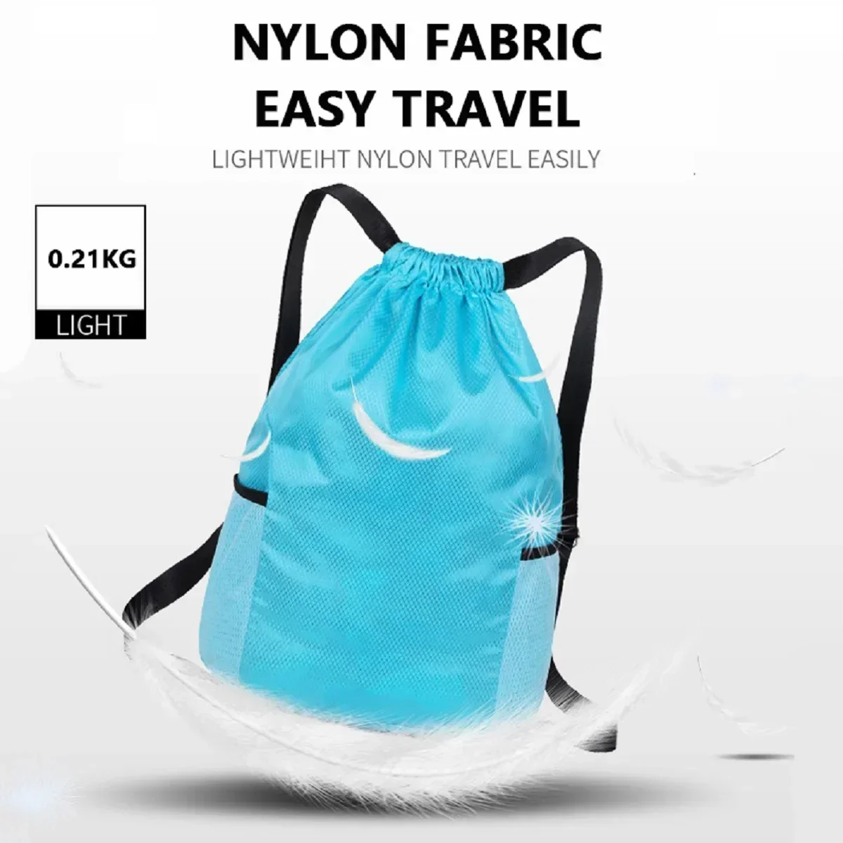 Sac à Dos Imperméable En Nylon Avec Fermeture Éclair Et Cordon De Serrage Grand Sac De Sport De Gym Avec Pochette Intérieure Sac Imperméable Pour Sport Extérieur Entraînement Physique