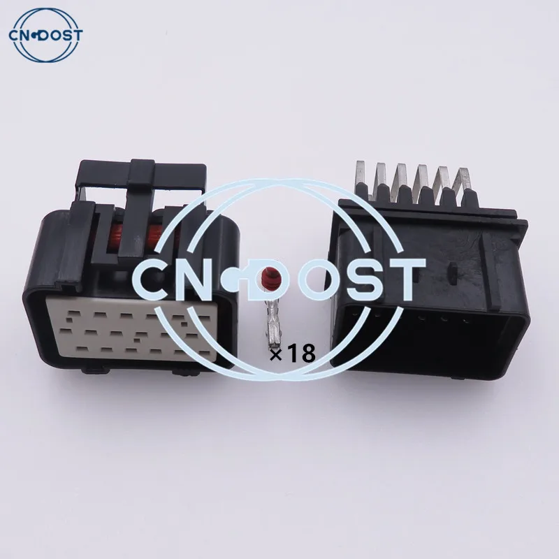 

1 Set 18 Way Econoseal Socket Rectangular PCB Plug Automotive ECU Connector AC Assembly For Car 344106-1 344107-1