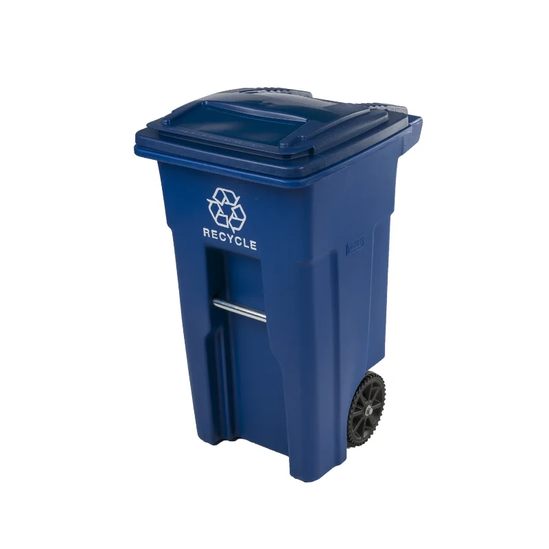 

Toter Blue Recycling Container with Wheels and Lid, 32 Gallon