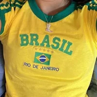 Womens Aesthetic BRASIL Letter Print T-Shirt and Shorts Suit, Vintage Grunge  Short Sleeve Baby Tees, Summer Crop Top Y2k Clothe - Image 4