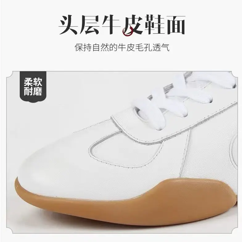Women's Casual Shoes Men's White Martial Arts Shoes Casual Soft Bottom Gymnastics Elastic Shallow Mouth Fabric Flat