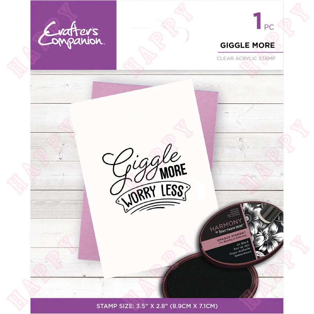 

New Clear Stamps Giggle More For Scrapbooking Diary Album Decoration Paper Craft Embossing Template DIY Greeting Card Handmade