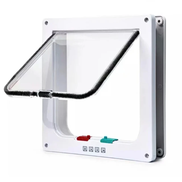 Pet Cat Dog Door Hole Two-way Safety Flap Door Control Free Entry Exit Practical Small Medium Pet Home Door for Glass Panels 6