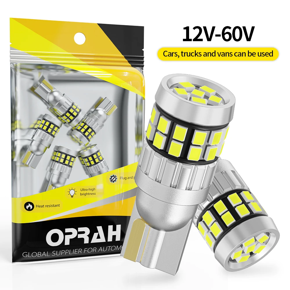 

Oprah 2x T10 W5W Led Canbus Bulbs 168 194 2016 SMD Super Bright Car Interior Dome Reading License Plate Lights Auto Signal Lamps