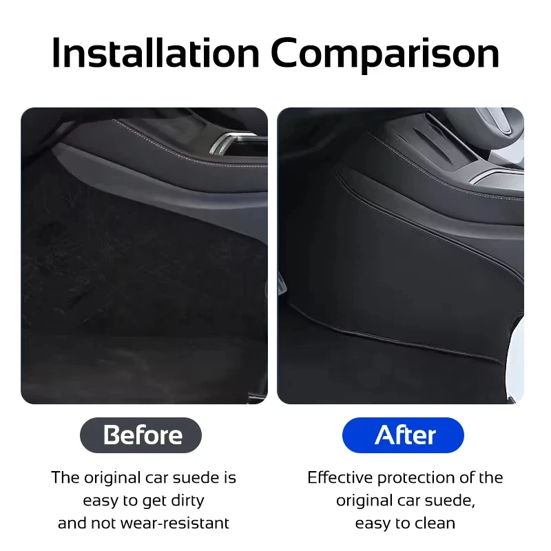 Car Console Pad For Tesla Model 3 / Y Leather Anti-kick Anti-dirty Pad